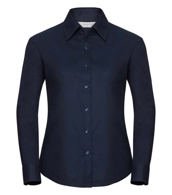 Russell Ladies Long Sleeve Classic Oxford Shirt 932F Bright Navy Front
