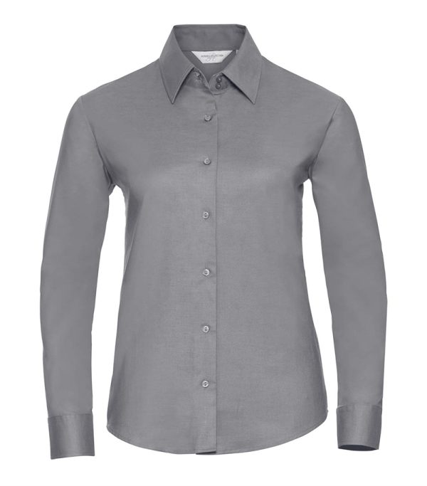 Russell Ladies Long Sleeve Classic Oxford Shirt 932F Silver Front