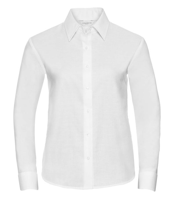Russell Ladies Long Sleeve Classic Oxford Shirt 932F White Front