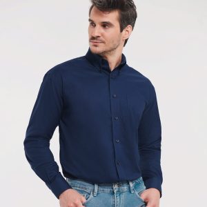 Russell_Mens Long Sleeve Easy Care Oxford Shirt_932M_0R932M0NB_Model_front
