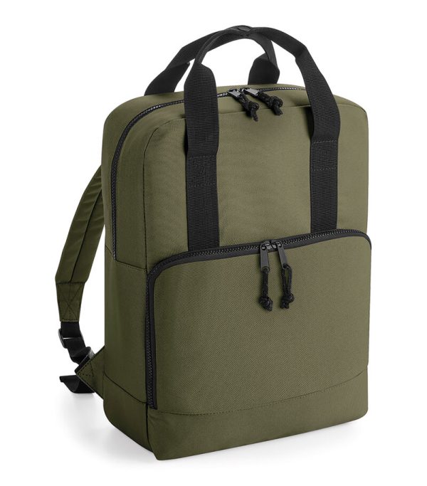 BG287_097_bagbase_Recycled Twin Handle Cooler Backpack_bg287_military Green