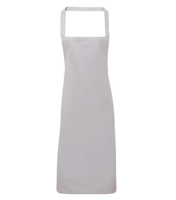 PR102_133_Premier_Organic Cotton Bib Apron_PR102_SILVER
