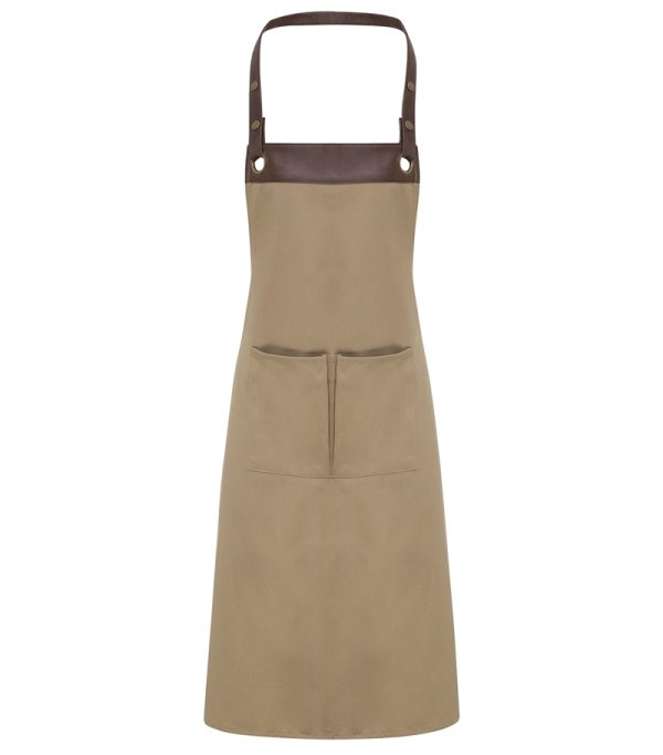 PR123_155_Premier Espresso Bib Apron PR123 Khaki Brown FT