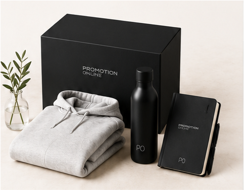 Premium onboardingkit med hoodie, flaska och anteckningsbok